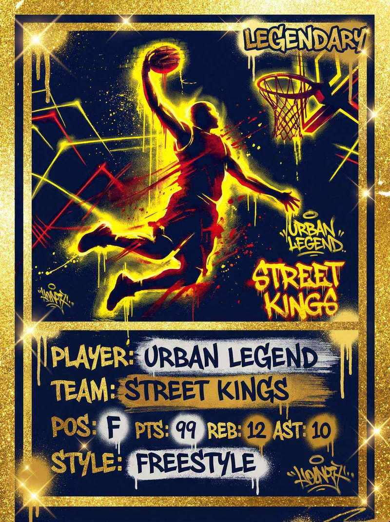 im电竞 | 传奇球星卡涂鸦风格扣篮剪影