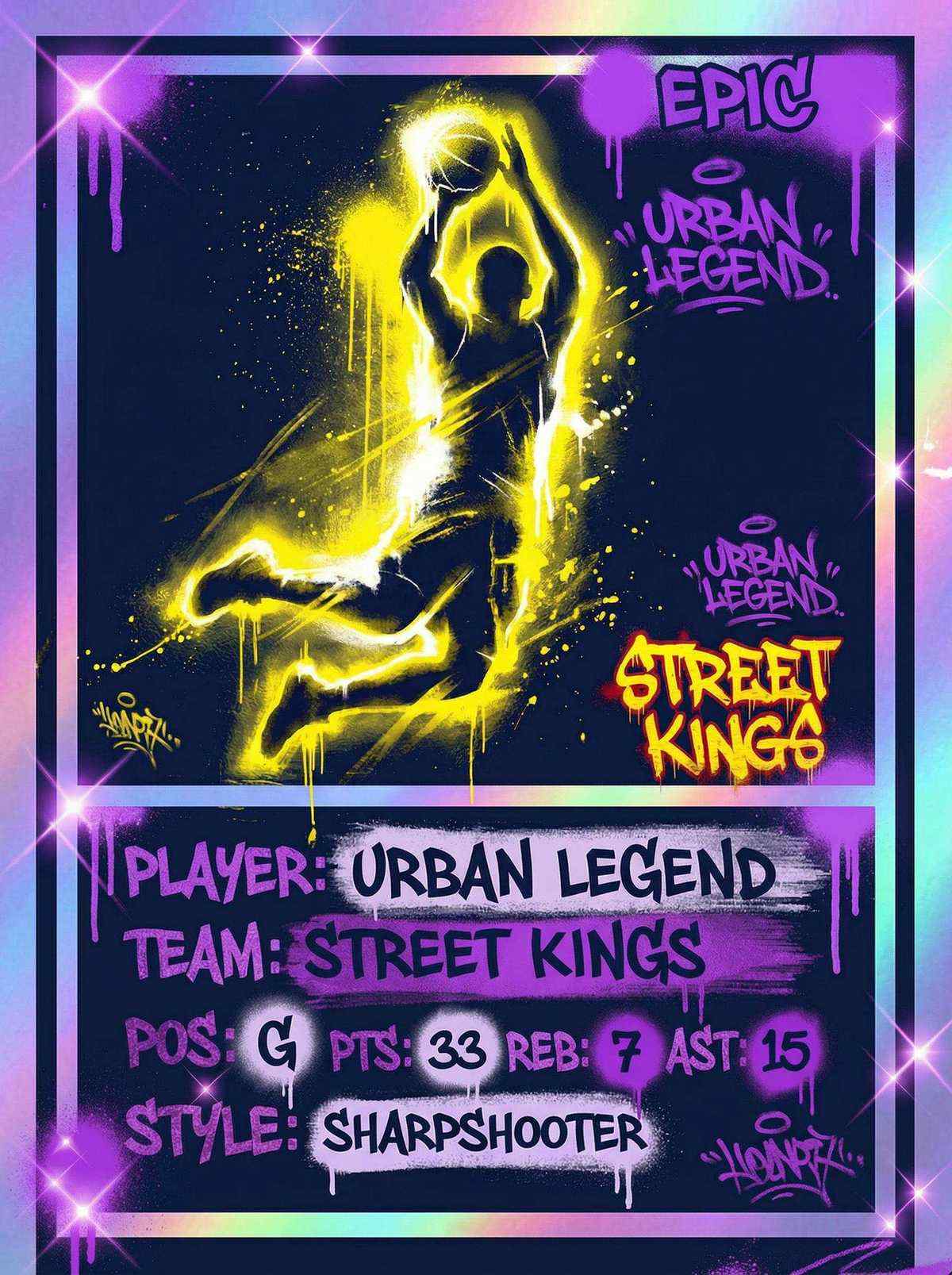 im电竞 | 史诗球星卡涂鸦风格投篮剪影